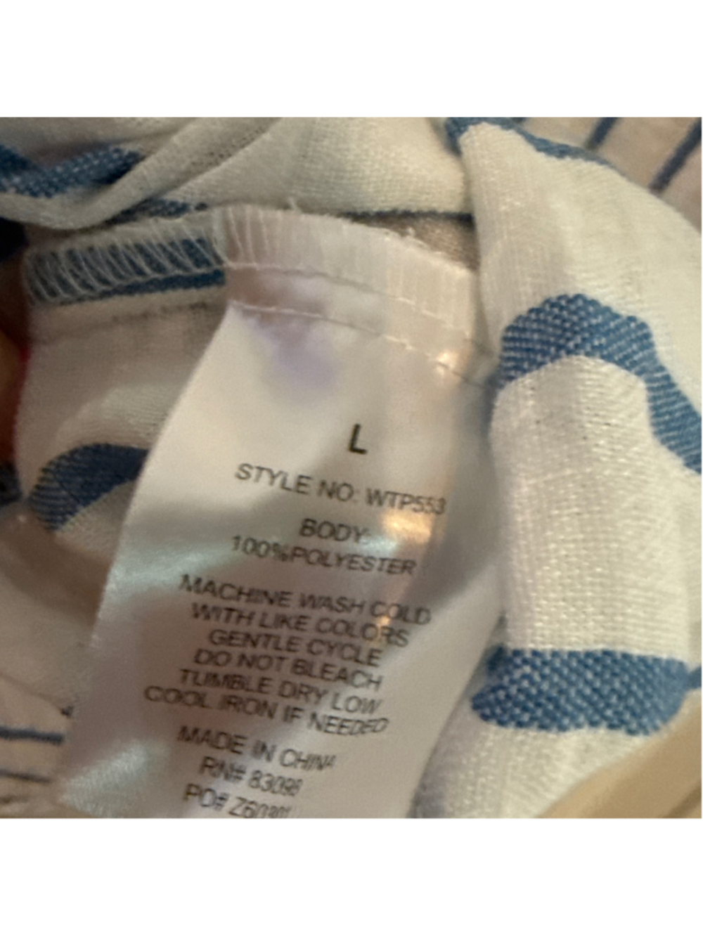Ci Sono Button Down Shirt Large White Blue Striped Long Sleeve - Picture 4 of 4